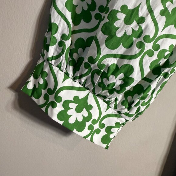 Boden Elena Cotton Tiered Midi Dress Womens 16-18 Paradise Green Ivy Trellis NWT - Picture 12 of 16